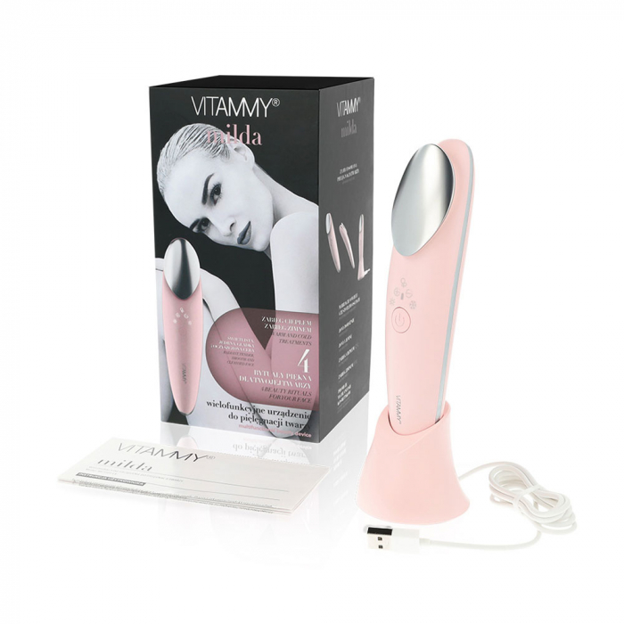 Aparat multifunctional de ingrijire faciala Vitammy Milda, pentru toate tipurile de ten, tratament cald, rece, masaj si vibratii, wireless [4]