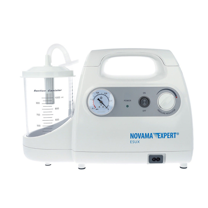 Aspirator electric Novama Expert ESUX 7E-C, cu pompa fara ulei, destinat aspirarii eficiente a lichidelor biologice, vacuum maxim 75 kPa, recipient 1000 ml, functionare silentioasa, 2 catetere, filtre [2]
