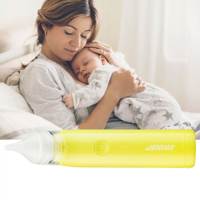 Aspirator nazal electric Novama Pingo Spark, pentru copii 0-12 ani, 2 varfuri silicon, iluminare LED, cu baterii, Verde lime [8]