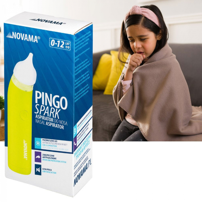 Aspirator nazal electric Novama Pingo Spark, pentru copii 0-12 ani, 2 varfuri silicon, iluminare LED, cu baterii, Verde lime [6]