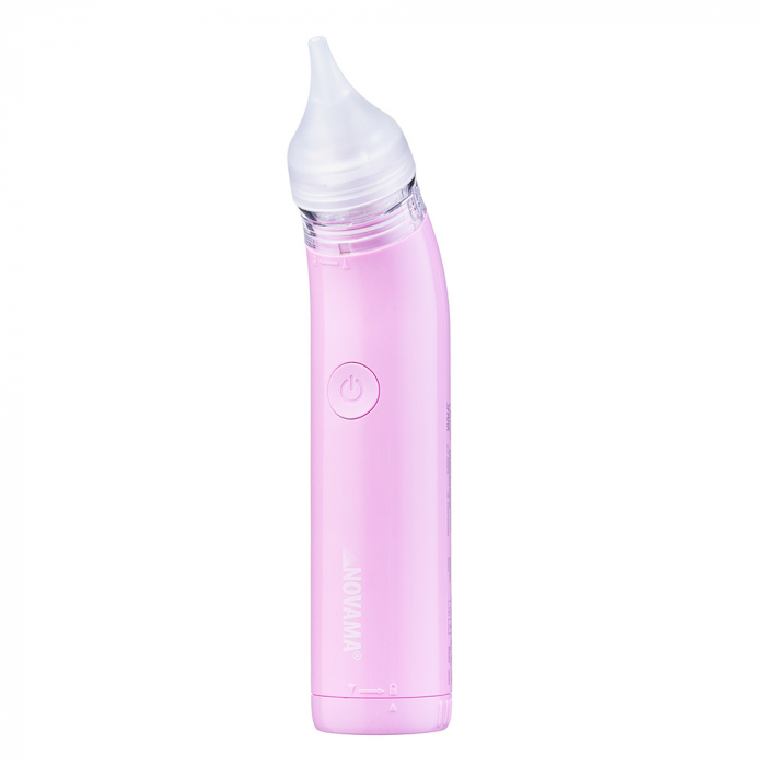 Aspirator nazal electric Novama Pingo Spark, pentru copii 0-12 ani, 2 varfuri silicon, iluminare LED, cu baterii, Roz pastel [7]