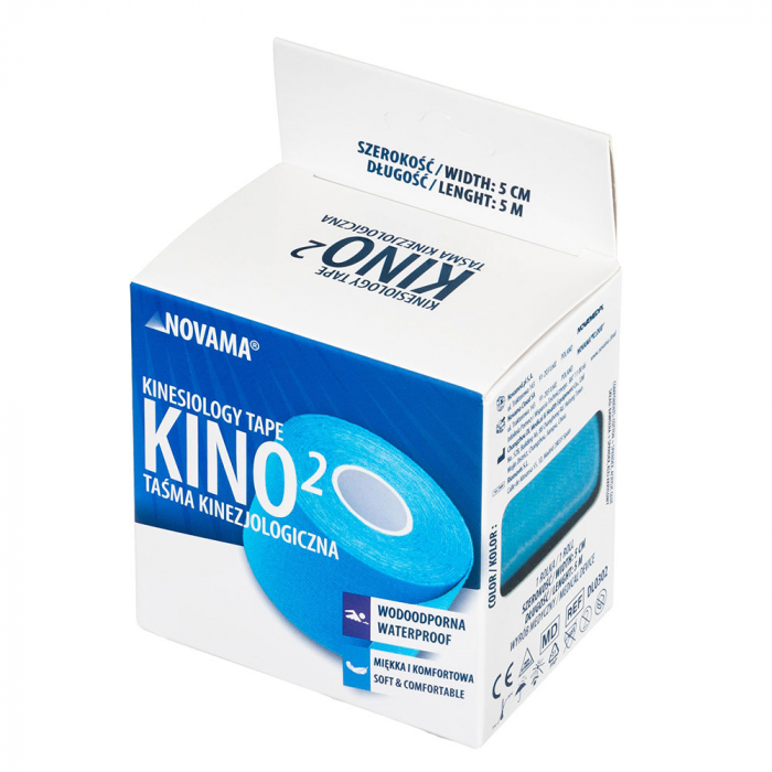 Banda Kinesiologica Novama Kino2, impermeabila, moale si confortabila, fara latex, 5 cm x 5 m, Bleu [3]