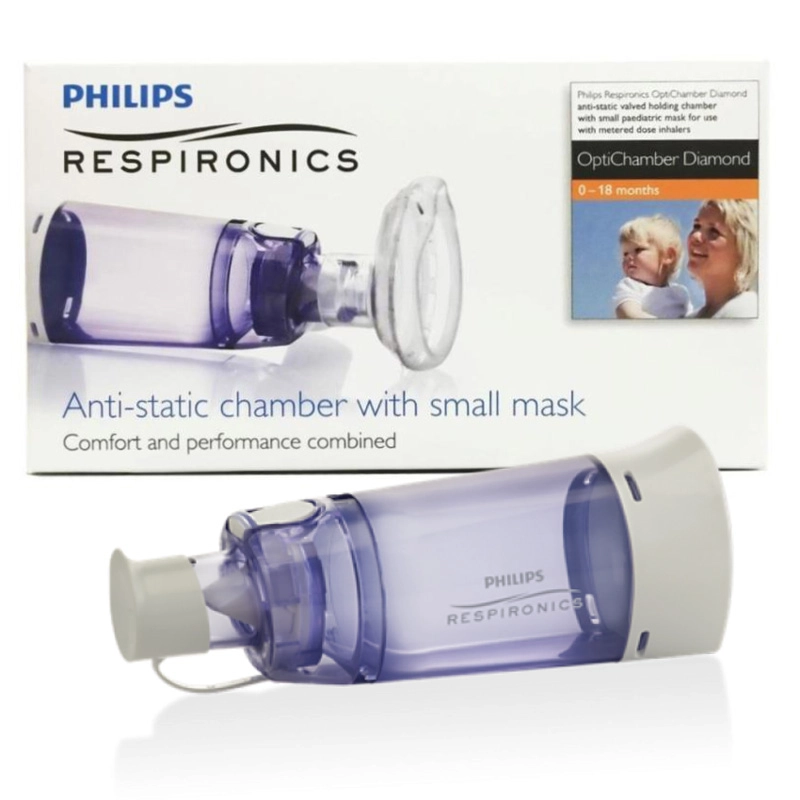 Camera de inhalare Optichamber Diamond, Philips Respironics, cu masca 0-18 luni, produs nou, ambalaj carton deteriorat [5]