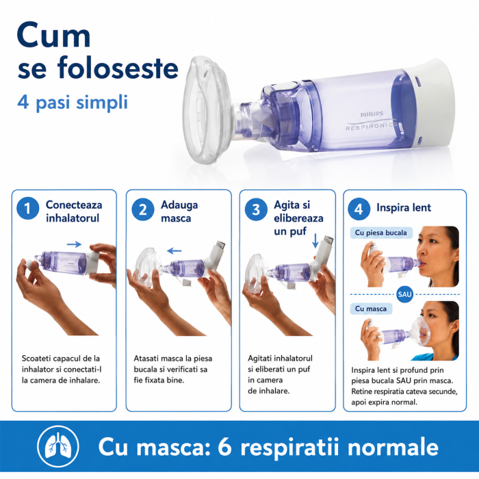 Camera de inhalare Optichamber Diamond, Philips Respironics, cu masca 0-18 luni [4]