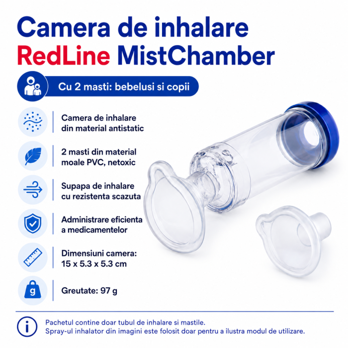 Camera de inhalare RedLine MistChamber, 2 masti: bebelusi si copii [2]