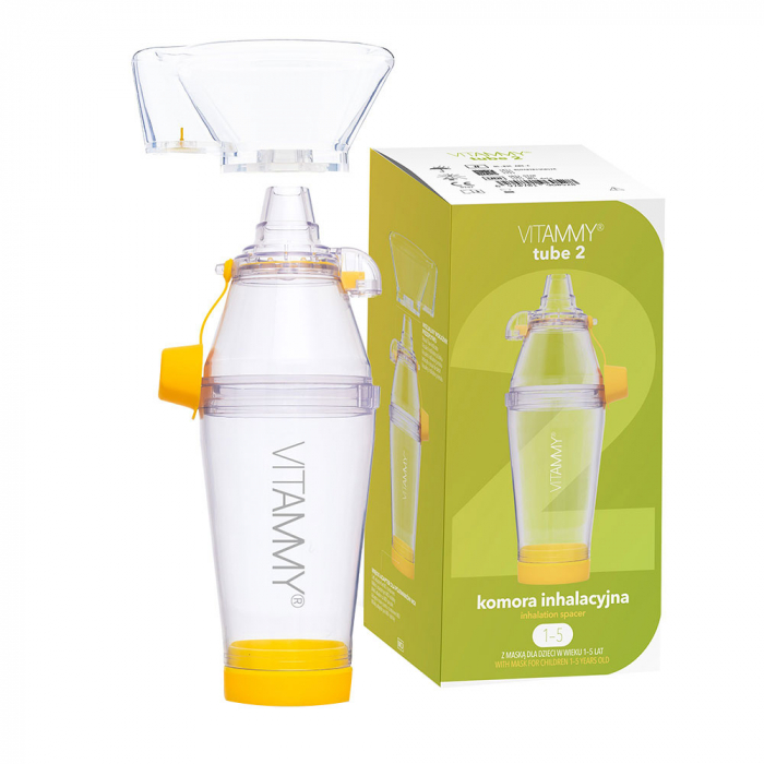 Camera de inhalare Vitammy Tube 2, cu masca pentru copii 1 - 5 ani, capacitate de 198 ml, materiale de calitate si sigure, fara BPA si latex [1]