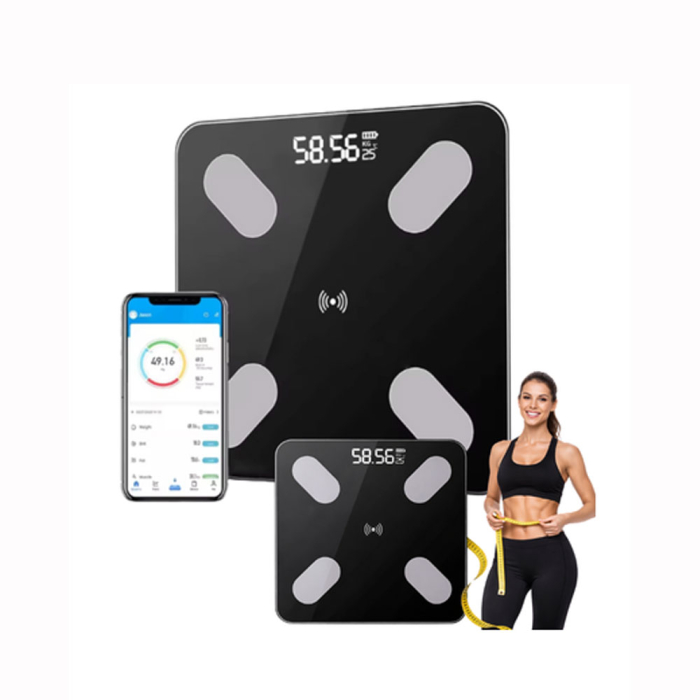 Cantar corporal smart B2017, Bluetooth, din sticla securizata neagra, masurarea si monitorizarea a pana la 8 parametri ai corpului, Bluetooth, pana la 180 kg [4]