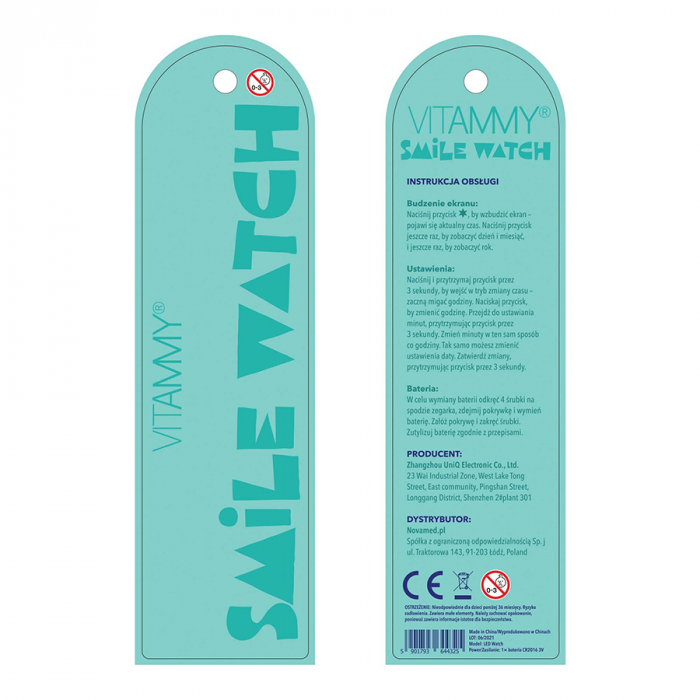 Ceas pentru copii Vitammy Smile, din silicon, Animatie Iepuras, Turcoaz [4]