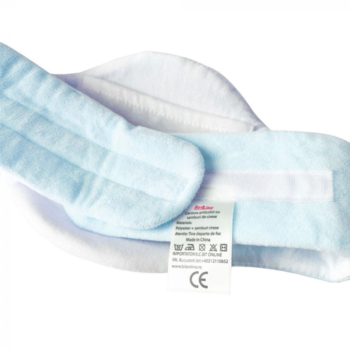 Centura anticolici cu samburi de cirese RedLine Burticel, utilizare versatila cald sau rece, saculet detasabil cu samburi de cirese 100% naturali, Bleu [5]
