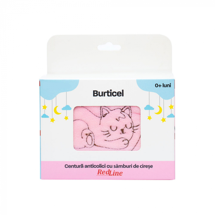 Centura anticolici cu samburi de cirese RedLine Burticel, utilizare versatila cald sau rece, saculet detasabil cu samburi de cirese 100% naturali, Roz [13]