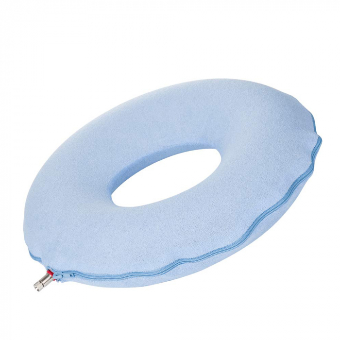 Colac gonflabil Sanity, pentru prevenirea escarelor de decubit, din cauciuc, cu husa detasabila placuta la atingere, Bleu [2]