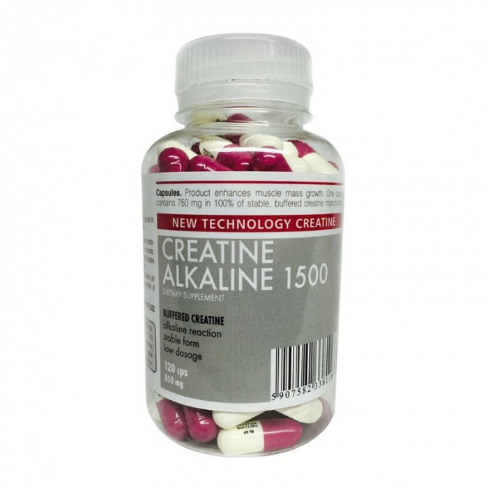 Creatina Megabol CREATINE ALKALINE 1500, 120 capsule, creatina monohidrat cu Ph ridicat, nu este necesara faza de incarcare [3]