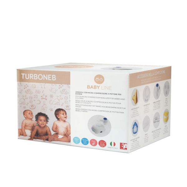 Aparat aerosoli 3A Health Care Turboneb PRO, fabricat in Italia, nebulizator cu compresor, masca copii reglabila, geanta transport, furtun 6 m [6]