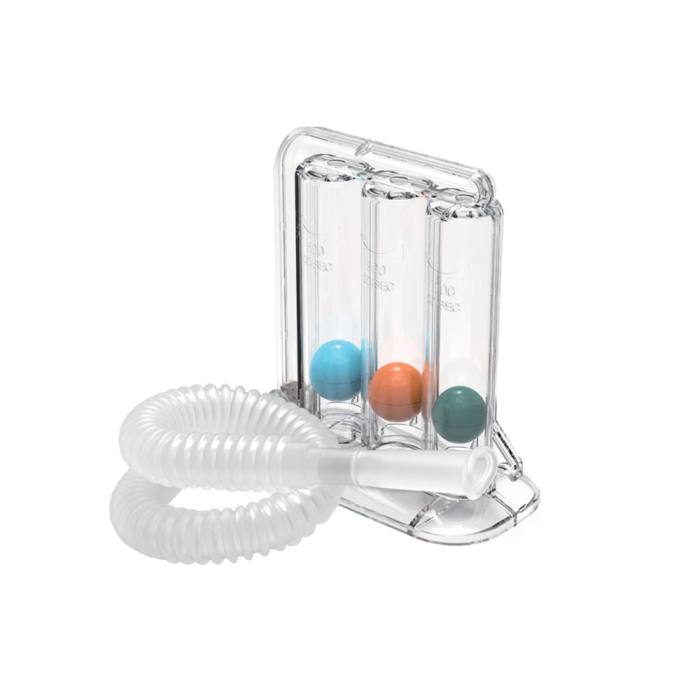 Dispozitiv de reabilitare respiratorie, spirometru RedLine PulmoTrainer, pentru exercitii de respiratie si antrenare pulmonara, trei camere, Alb [5]