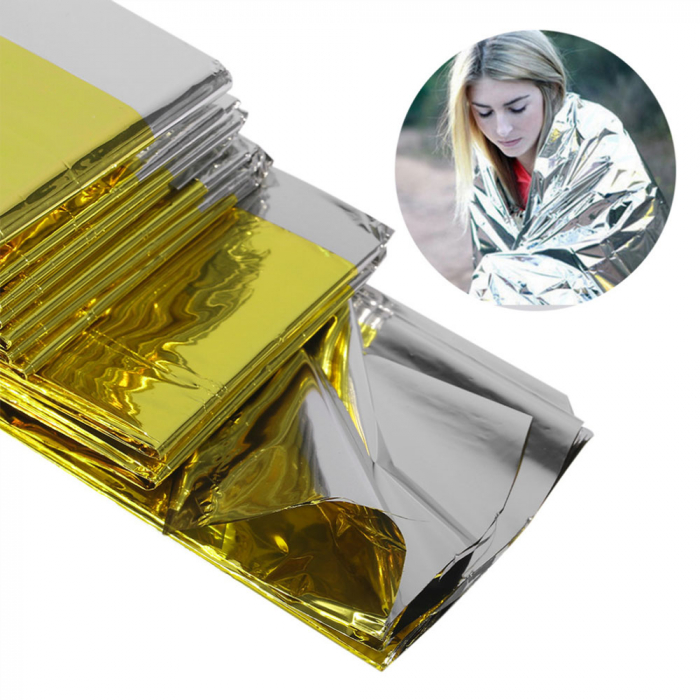 Patura termica pentru situatii de urgenta, 220x140 cm, 2 fete, 10 bucati [3]