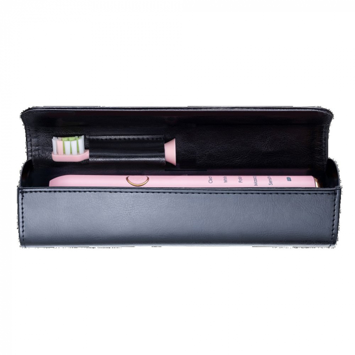 Husa de protectie Vitammy Case 3, din piele ecologica, dedicata periutelor de dinti electrice Vitammy: Aurum, Pearl+, Platinum, Symphony, Smils, Harmony, Splash, Dino, Negru [2]