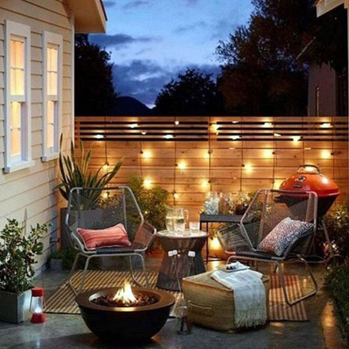 Instalatie luminoasa led, 220V, ghirlanda de gradina, pentru exterior, cu cablu rezistent si stecher european, lumina calda decorativa, 10m 10 becuri [3]