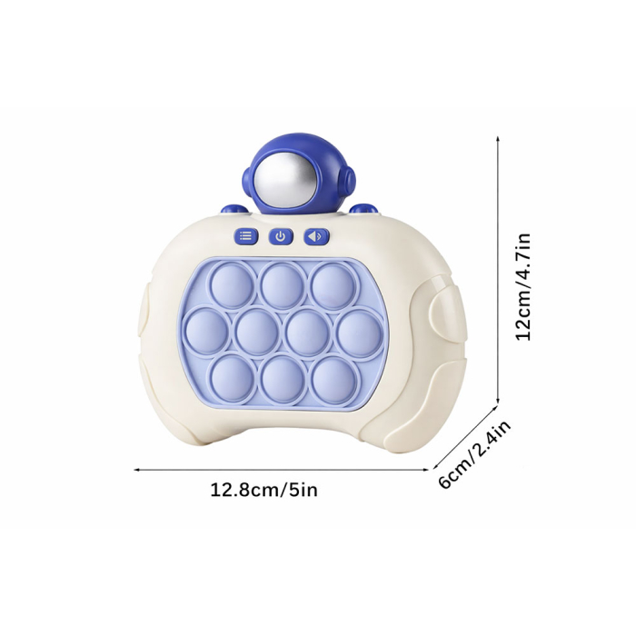 Consola Pop It electronica, pentru copii, anti-stres, portabil, 4 moduri de joc, astronaut albastru, Albastru [2]