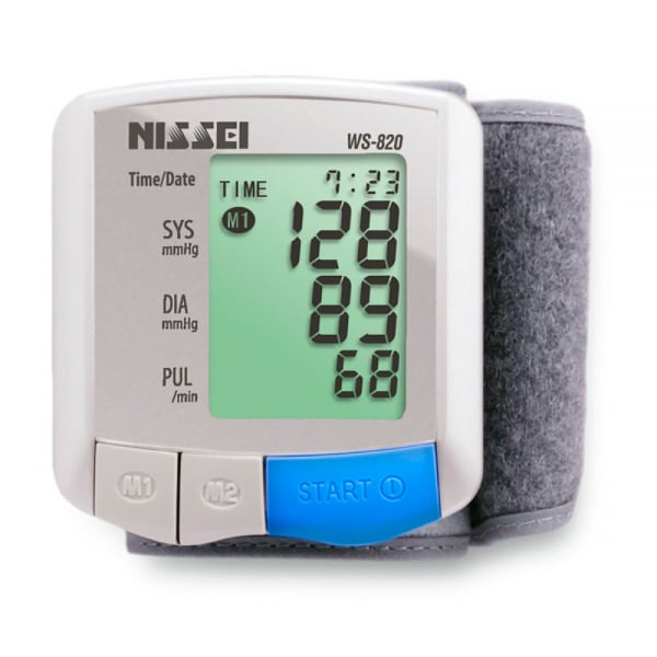 Tensiometru electronic de incheietura Nissei WS-820, afisaj LCD,  memorare 2 x 30 de valori, alb/gri [2]