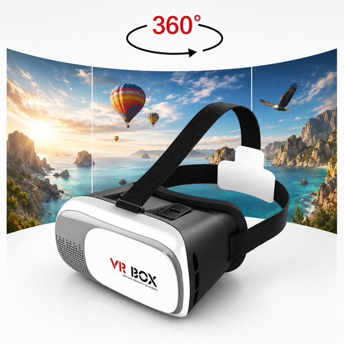 Ochelari VR BOX 3D, cu telecomanda, pentru folosirea impreuna cu telefonul mobil, lentila asferica din rasina optica, material ABS ecologic si PC [2]