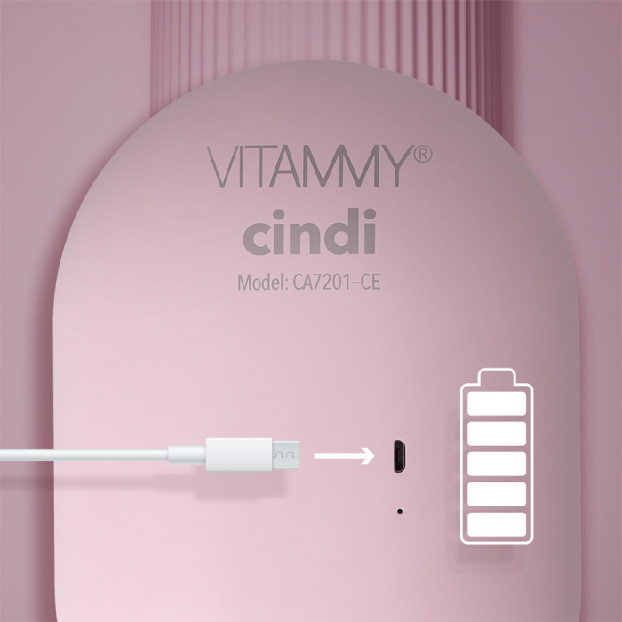 Oglinda cosmetica iluminata Vitammy Cindi, cu reglare in orice unghi, baza detasabila, cablu mini USB [9]