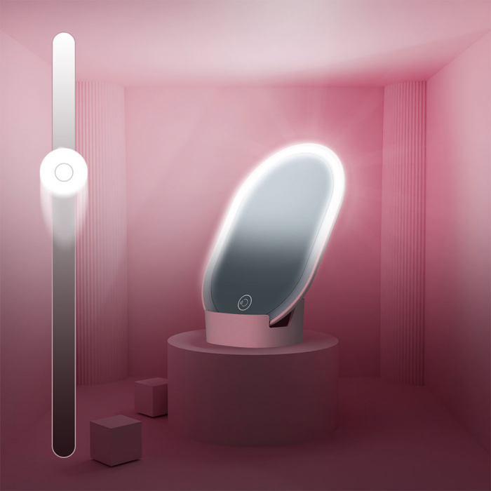 Oglinda cosmetica iluminata Vitammy Cindi, cu reglare in orice unghi, baza detasabila, cablu mini USB [11]
