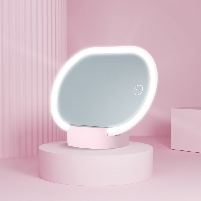 Oglinda cosmetica iluminata Vitammy Cindi, cu reglare in orice unghi, baza detasabila, cablu mini USB [10]