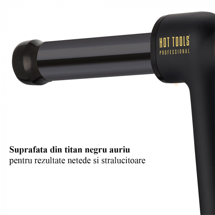 Ondulator Hot Tools Curlbar, Pro Artist Black Gold collection, 32 mm, 8 trepte de temperatura, invelis din titan, cronometru pentru bucle, HTCURL1110BG [8]