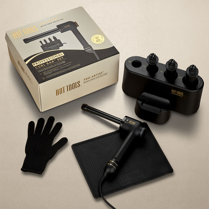 Ondulator multifunctional Hot Tools Curlbar Set, Pro Artist Black Gold collection, 4 capete detasabile de 19, 25, 32 si 38 mm, 8 trepte de temperatura, invelis din titan, HTCURLSETBGUKE [8]
