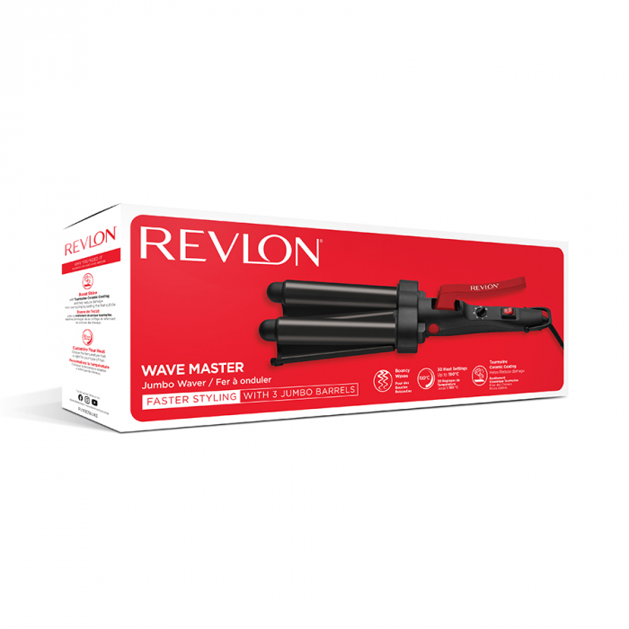 Ondulator REVLON Wave Master – Jumbo Waver RVIR3056UKE, 3 cilindri extra mari, 30 setari temperatura, invelis ceramic cu turmalina [9]