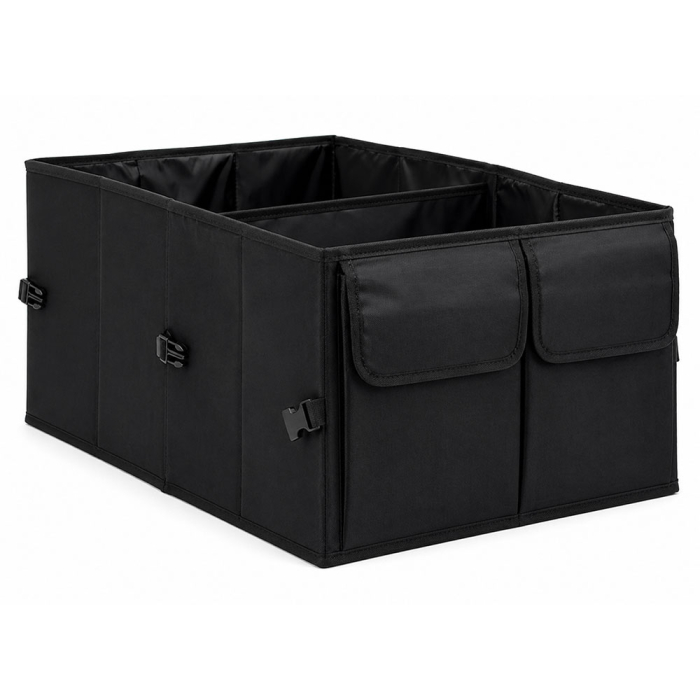 Organizator auto pentru portbagaj, din poliester gros rezistent si impermeabil, pliabil, 3 compartimente mari si 4 buzunare exterioare cu inchidere, 2 manere pentru transport, 56 x 40 x 26 cm [2]
