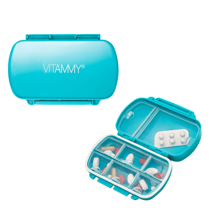 Organizator pentru medicamente Vitammy Pilla Multi 8, cu 8 compartimente de dimensiuni diferite, design compact si portabil [1]