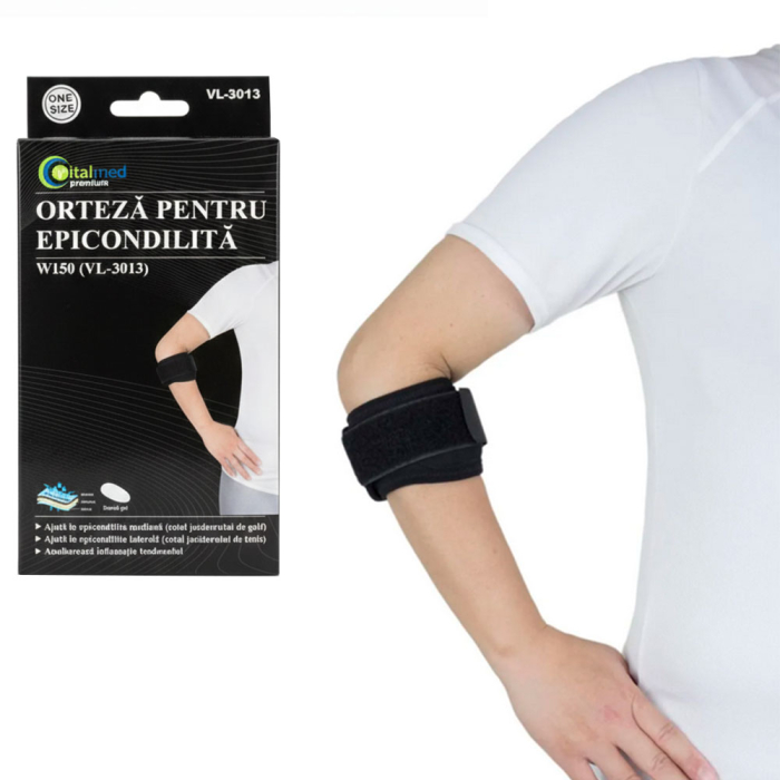 Orteza pentru epicondilita Vitalmed Premium, ofera compresie controlata si sustinere optima, marime universala [1]