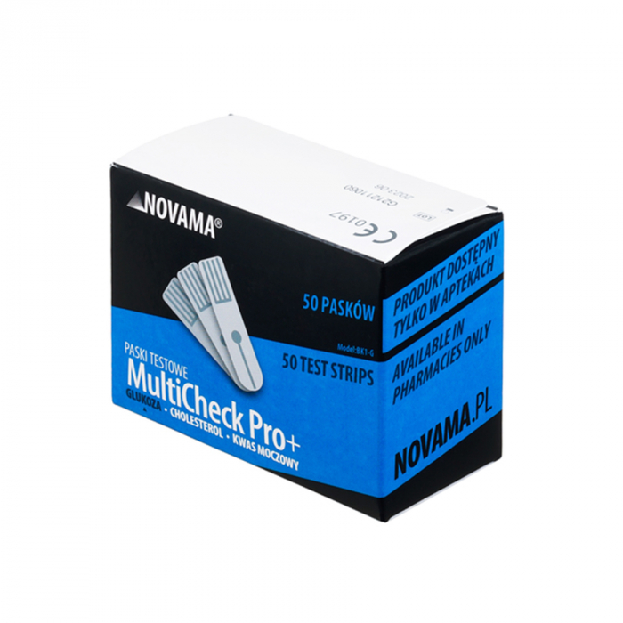 Pachet dispozitiv 3 in 1 pentru masurarea nivelului de glucoza, colesterol si acid uric Novama MultiCheck Pro + si teste glicemie, 50 teste/ cutie [7]