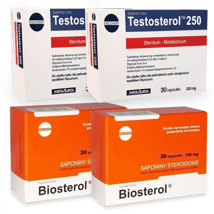 Pachet Megabol Biosterol, 2 buc plus Testosterol 2 buc, stimulare testosteron si hormon de crestere, inhibare estrogen [1]