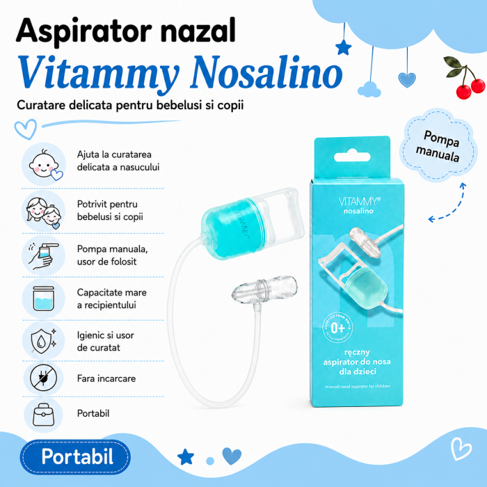 Pachet nou nascuti baietel, centura anticolici, seringi lavaj nazal, camera de inhalare, aparat de aerosoli, aspirator nazal, ser fiziologic izotonic, pompa manuala de san, termometru non-contact [10]