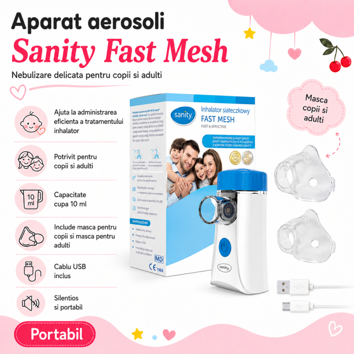 Pachet nou nascuti fetita, centura anticolici, seringi lavaj nazal, camera de inhalare, aparat de aerosoli, aspirator nazal, ser fiziologic izotonic, pompa manuala de san, termometru non-contact [8]