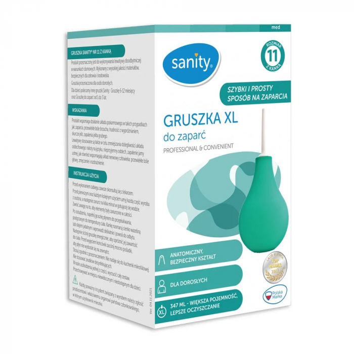 Para Sanity XL nr. 11 pentru irigare intestinala, din cauciuc, pentru adulti si copii 3 ani+, 347 ml, Verde [3]