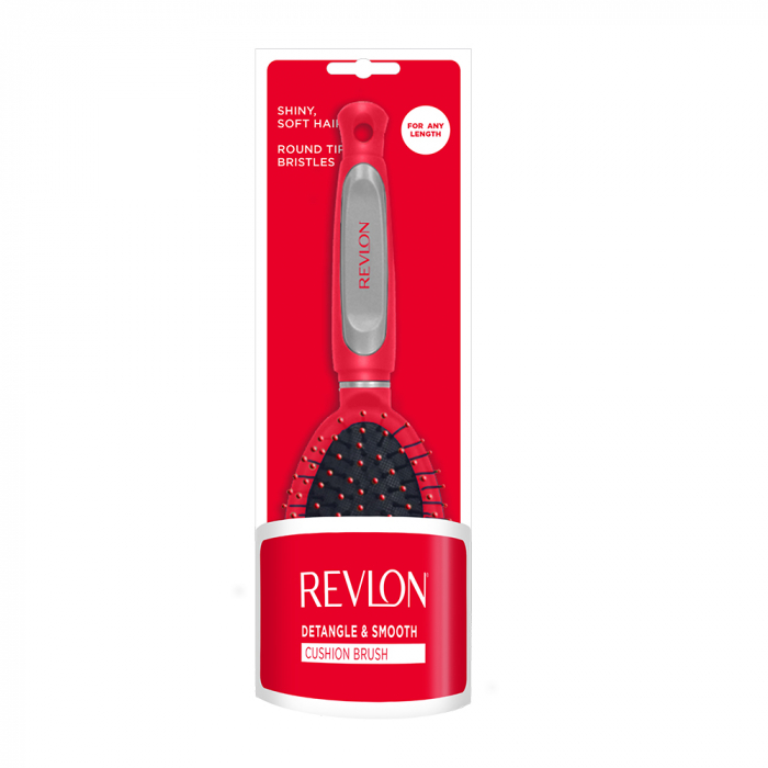 Perie de par Revlon RV2820UKE, cu cap plat, pentru toate tipurile de par, Rosu [3]