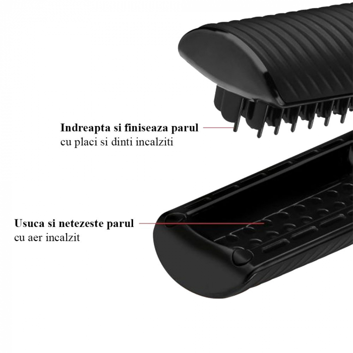 Aparat de coafat 2 in 1 Revlon One-Step Air Straight RVDR5330E, pentru uscare si indreptare, placi din Ceramica cu Turmalina infuzate cu ulei de argan, tehnologie AirPause, 6 setari [6]
