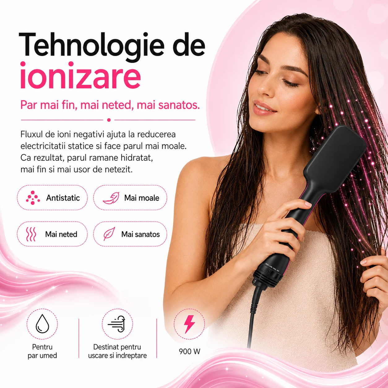Perie electrica de par REVLON One-Step Hair Dryer & Styler, RVDR5212E2, ionizare, 2 trepte de temperatura [4]