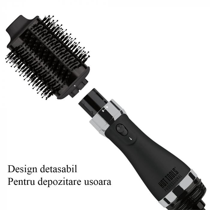 Perie electrica fixa multifunctionala Hot Tools One-Step Blow Dry Volumiser Set, Pro Artist Black Gold collection, 2 capete detasabile, 3 trepte de temperatura, HTDR1100BGUKE [6]