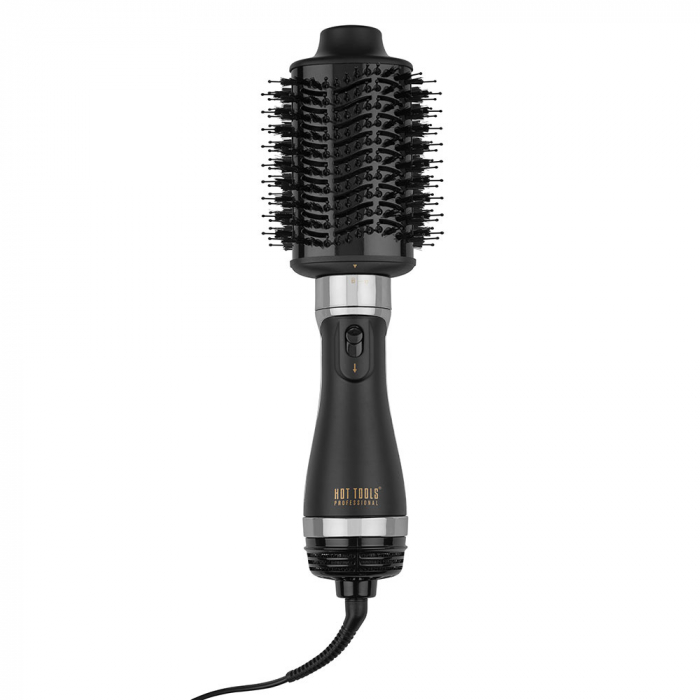 Perie electrica fixa multifunctionala Hot Tools One-Step Blow Dry Volumiser Set, Pro Artist Black Gold collection, 2 capete detasabile, 3 trepte de temperatura, HTDR1100BGUKE [2]