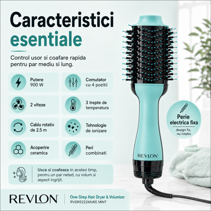 Perie electrica fixa REVLON One-Step Hair Dryer & Volumizer, RVDR5222E2MUKE [3]