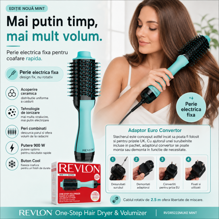 Perie electrica fixa REVLON One-Step Hair Dryer & Volumizer, RVDR5222E2MUKE [2]