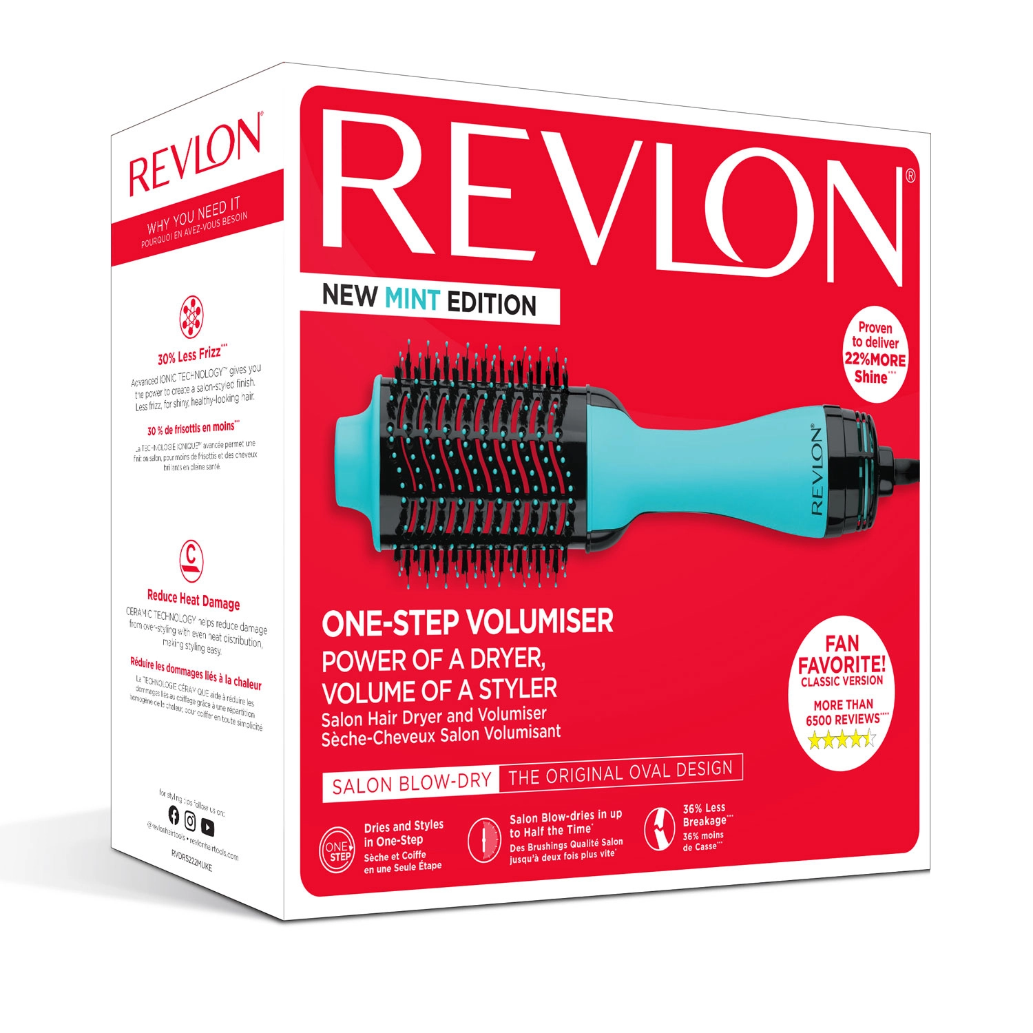 Perie electrica fixa REVLON One-Step Hair Dryer & Volumizer, RVDR5222MUKE MINT, pentru par mediu si lung, resigilata [10]