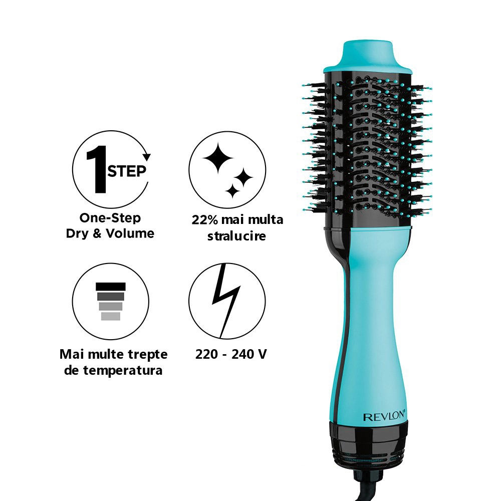 Perie electrica fixa REVLON One-Step Hair Dryer & Volumizer, RVDR5222MUKE MINT, pentru par mediu si lung, resigilata [9]