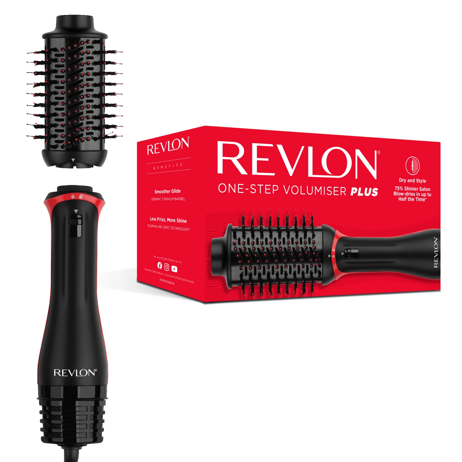 Perie electrica fixa REVLON One-Step Volumiser PLUS RVDR5298E, cu cap detasabil, 4 trepte de temperatura, tehnologie cu ioni Tourmaline, resigilata [3]