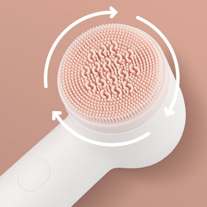 Perie rotativa de curatare a fetei Vitammy Softa, pentru fata, gat si decolteu, masaj, exfoliere, 400 rotatii/min., cap de perie din silicon interschimbabil [8]