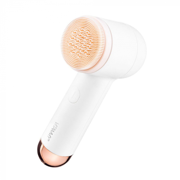 Perie rotativa de curatare a fetei Vitammy Softa, pentru fata, gat si decolteu, masaj, exfoliere, 400 rotatii/min., cap de perie din silicon interschimbabil [2]